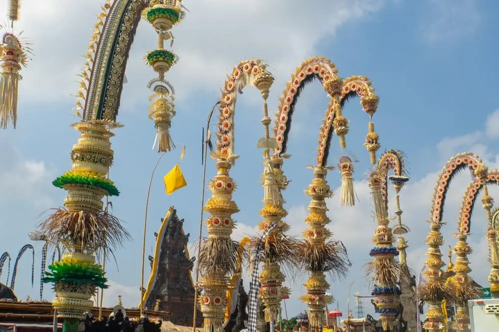 Penjor lining the street-1000x666